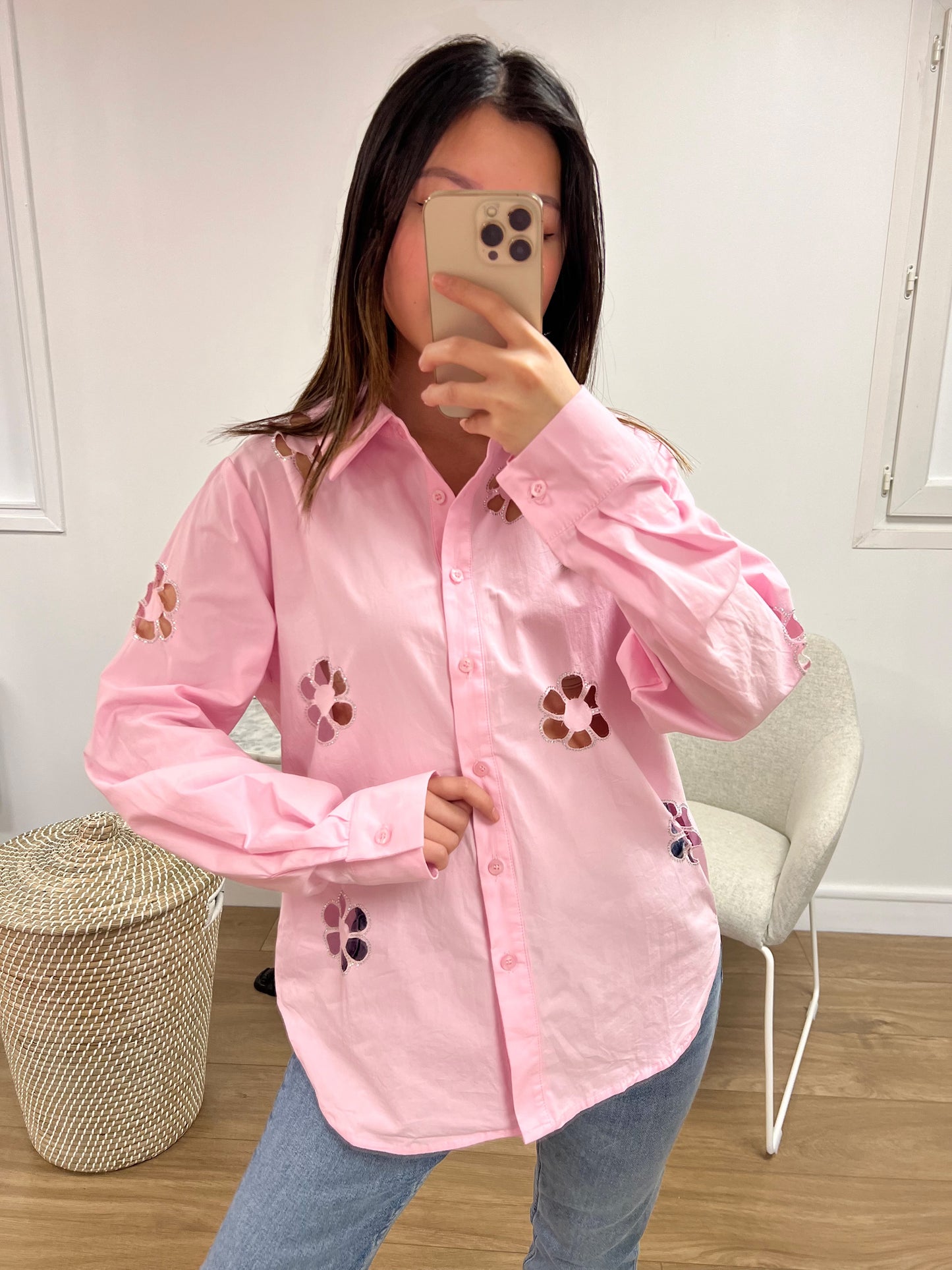 Chemise Manon rose
