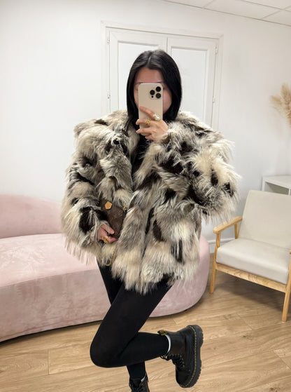 Manteau Chloé en fausse fourrure marron