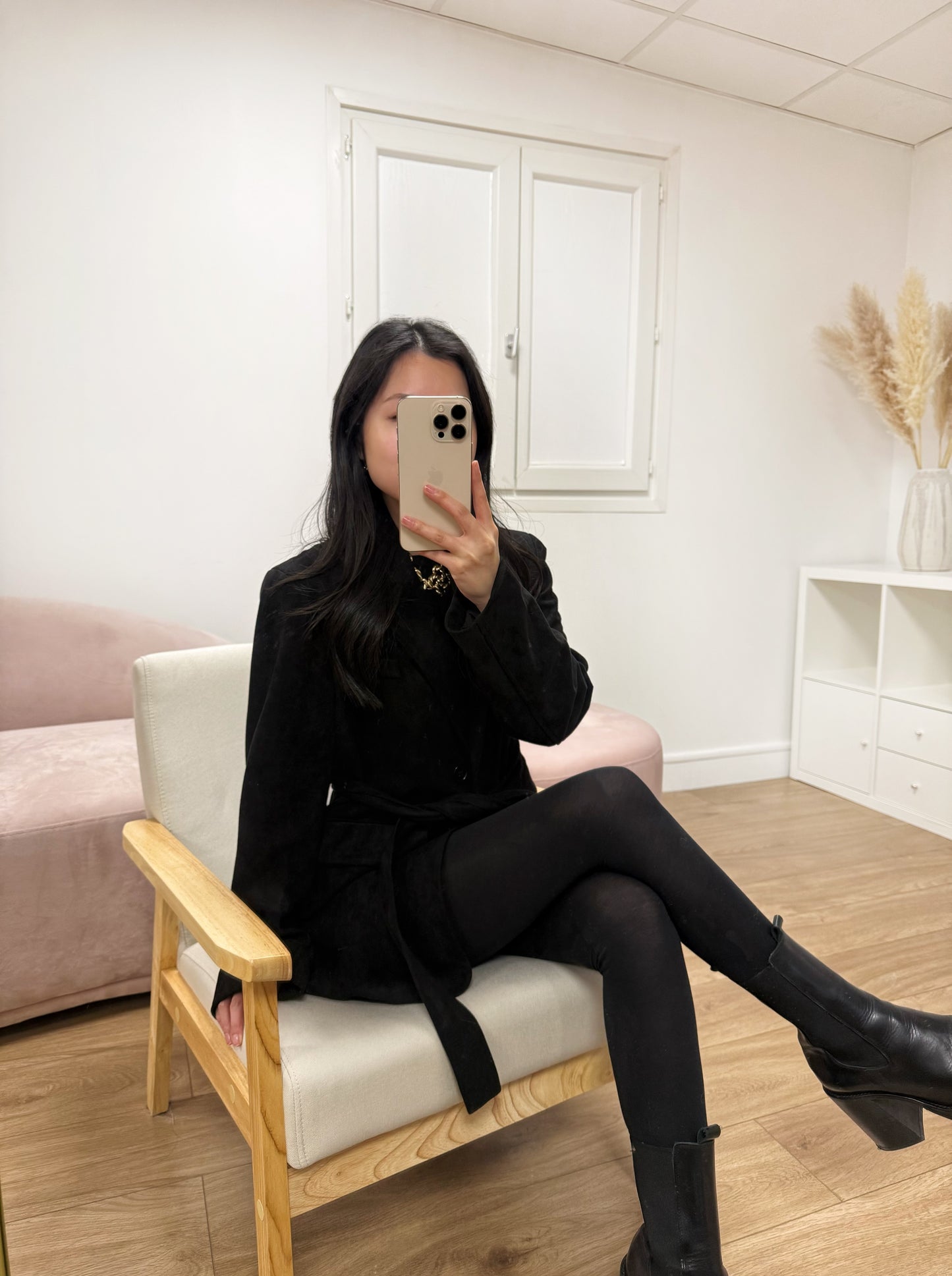 Veste Alicia en daim noir